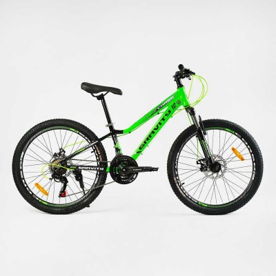 Велосипед Спортивний Corso «Gravity» 24 дюйми GR-24275 рама алюмінієва 12’’, обладнання Shimano 21 швидкість, зібран на 75 в магазині autoplus, з доставкою по Україні, краща ціна