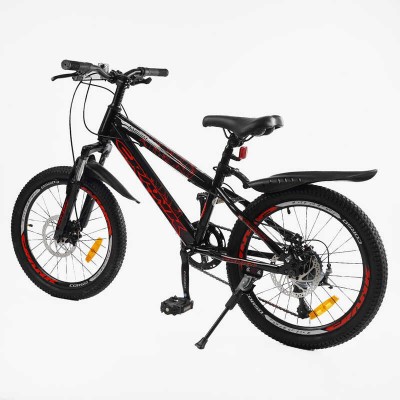 Дитячий спортивний велосипед 20’’ Corso «CRANK» CR-20257 сталева рама, обладнання LTWOO-A2, 7 швидкостей, зібран на 75 в магазині autoplus, з доставкою по Україні, краща ціна