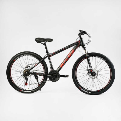 Велосипед Спортивний Corso «WILDS» 26 дюймів WL-26516 рама сталева 15’’, перемикачі Saiguan, 21 швидкість, зібран на 75