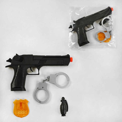 Поліцейський набір 6137-6 (288/2) тріскачка, наручники, жетон, у пакеті в магазині autoplus, з доставкою по Україні, краща ціна