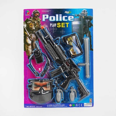Поліцейський набір AK 012 автомат, гранати, маска, окуляри, рація