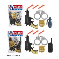 Поліцейський набір 07-19 (360/2) пістолет, граната, наручники, патрони на присосці, у пакеті