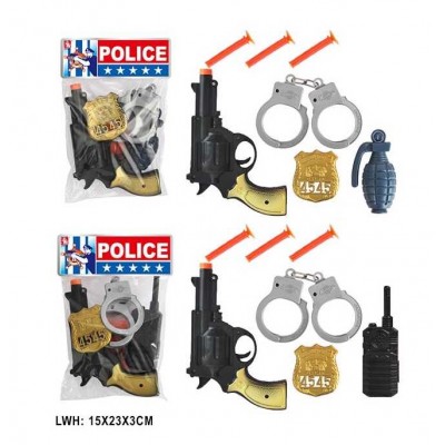 Поліцейський набір 07-19 (360/2) пістолет, граната, наручники, патрони на присосці, у пакеті в магазині autoplus, з доставкою по Україні, краща ціна