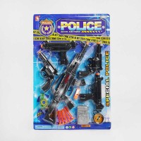 Поліцейський набір 21-10 4 пістолети, автомат, фотокамера, силіконові патрони