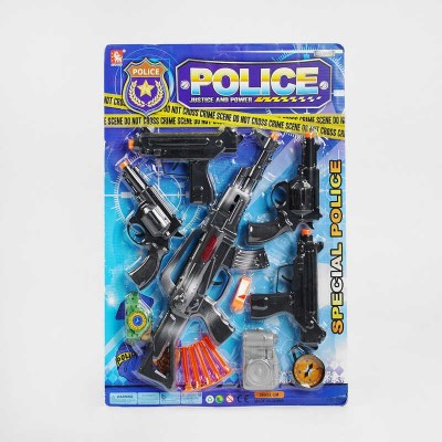 Поліцейський набір 21-10 4 пістолети, автомат, фотокамера, силіконові патрони