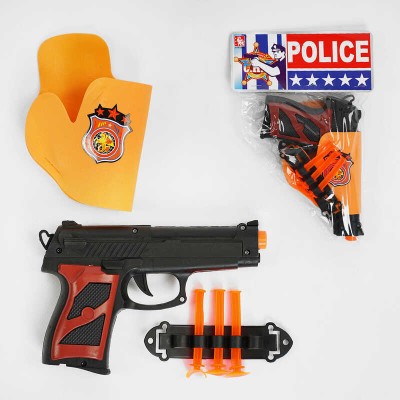 Поліцейський набір 08-16 (360/2) пістолет, кобура, силіконові патрони, у пакеті в магазині autoplus, з доставкою по Україні, краща ціна