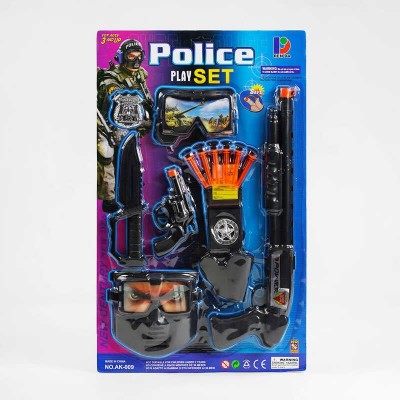 Поліцейський набір AK 009 ,гвинтівка, пістолет, ніж, маска, окуляри, патрони, жетон