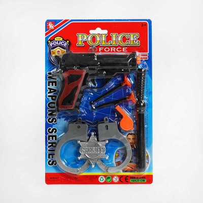 Поліцейський набір 2222-04 (192/2) пістолет, наручники, свисток, патрони, палиця, значок