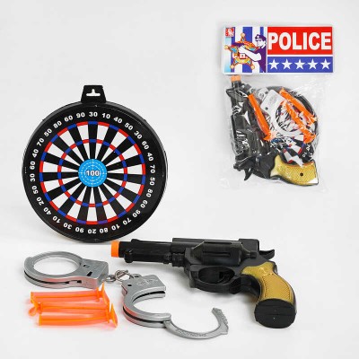 Поліцейський набір 08-21 (288/2) пістолет, мішень, силіконові патрони, наручники, у пакеті в магазині autoplus, з доставкою по Україні, краща ціна