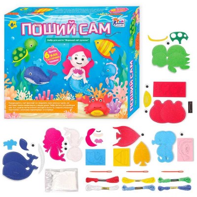 Поший сам 77054 (18) "4FUN Game Club", “Морський світ русалок”, 6 фігурок, шаблони з фетру, нитки, пластикові голки, наповнювач