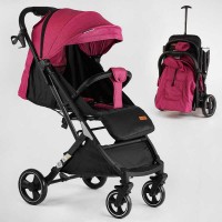 Візок прогулянковий дитячий JOY Comfort L-20115 колір РОЖЕВИЙ, рама сталь з алюмінієм, футкавер, підсклянник, телескопічна ручка