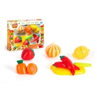 Набір продуктів “Кулінарна фантазія” 22117 (96/2) "WToys", 12 елементів, овочі та фрукти на липучках, дошка для нарізання, ніж