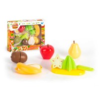 Набір продуктів “Кулінарна фантазія” 22140 (96/2) "WToys", 12 елементів, фрукти на липучках, дошка для нарізання, ніж