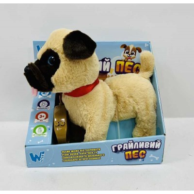 Інтерактивна іграшка “Грайливий пес” M 16168 (10) "WToys", ходить, гавкає, танцює, музика, повідець-пульт керування, в коробці