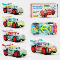 Машина на батарейках 56350 WToys , 5 видів, УКРАЇНСЬКЕ ОЗВУЧУВАННЯ, світло, звук, рухомі елементи, прозорий корпус, шестерні