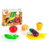 Набір продуктів “Кулінарна фантазія” 22150 (96/2) "WToys", 12 елементів, овочі на липучках, дошка для нарізання, ніж