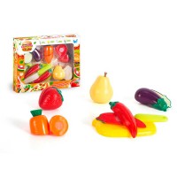 Набір продуктів “Кулінарна фантазія” 22260 (96/2) "WToys", 12 елементів, овочі та фрукти на липучках, дошка для нарізання, ніж