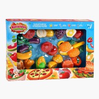 Набір продуктів “Кулінарна фантазія” 10265 (36/2) “Wtoys”, 25 елементів, овочі та фрукти на липучках, дошка для нарізання, ніж