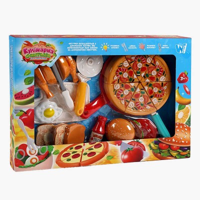 Набір продуктів “Кулінарна фантазія” 10455 (36/2) "WToys", 24 елементи, продукти на липучках, дошка для нарізання, ніж, сендвіч, гамбургер