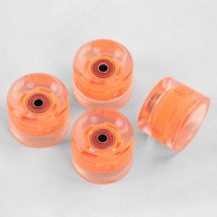 Комплект коліс для Penny Board (пенні борду) SK-0292 / ЦІНА ЗА 4ШТ / колір ПОМАРАНЧЕВИЙ, з підшипником ABEC-7, зі світлом, розмір 60 * 45мм / ЦІНА ЗА 4ШТ