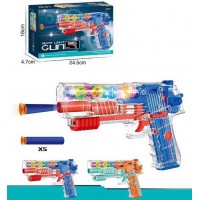 Дитячий іграшковий пістолетік JD 133-50 A (96/2) 2 види, звук, підсвічування, м’які патрони на присосці, шестерні, на батарейках