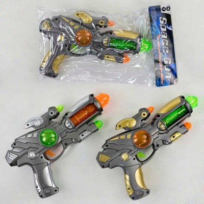 Дитячий іграшковий пістолетік R 015-4 A 2 кольори, на батарейках, підсвічування корпусу, звук, у пакеті