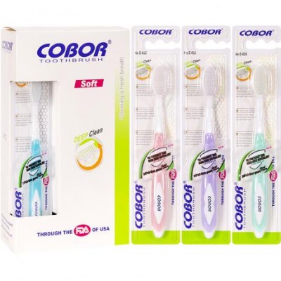 Зубні щітки "Cobor Soft Deep Clean" 19 см Е-626