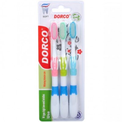 Набір зубних щіток "Dorco Soft" на блістері 3 шт D-506